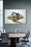 Dekoratif Yatay Kanvas Tablo Tekli Emlakçı Emlak Ofisi İnşaat Gyo Mimarlık Gayrimenkul 1080