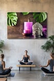 Kanvas Tablo Yatay Tekli  Spa Merkezi Yogo Meditasyon Buda Büstü 1087