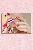 Dekoratif Yatay Kanvas Tablo Tekli Kuaför Güzellik Salonu Makyaj Nail Art Manikür Tasarım 1104