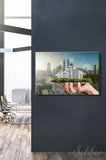 Dekoratif Yatay Kanvas Tablo Tekli Emlakçı Emlak Ofisi İnşaat Gyo Mimarlık Modern Şehir 1130