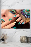Dekoratif Yatay Kanvas Tablo Tekli Kuaför Güzellik Salonu Makyaj Nail Art Manikür 1144