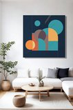 Dekoratif Kare Kanvas Tablo Tekli Salon Mutfak Yatak Odası Ofis Soyut Geometrik Sanat 1261