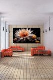 Panoramik Yatay Kanvas Tablo Tekli Salon Mutfak Yatak Odası Ofis 3D Efekt Lotus Nilüfer Çiçek 1289
