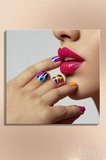 Dekoratif Kare Kanvas Tablo Tekli Kuaför Güzellik Salonu Makyaj Nail Art Manikür 1355