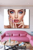 Dekoratif Yatay Kanvas Tablo Tekli Kuaför Güzellik Salonu Makyaj Nail Art Renkli Manikür 1356