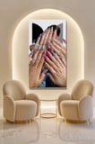 Panoramik Dikey Kanvas Tablo Tekli Kuaför Güzellik Salonu Makyaj Nail Art Manikür 1358