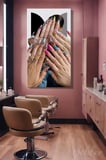 Panoramik Dikey Kanvas Tablo Tekli Kuaför Güzellik Salonu Makyaj Nail Art Manikür 1358