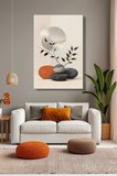 Dekoratif Dikey Kanvas Tablo Tekli Salon Mutfak Yatak Odası Ofis Zen Temalı Minimalist 1419