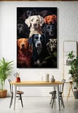 Dekoratif Dikey Kanvas Tablo Tekli Salon Mutfak Yatak Odası Ofis Çeşitli Köpek Irkları 1428