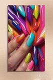 Panoramik Dikey Kanvas Tablo Tekli Kuaför Güzellik Salonu Makyaj Nail Art Manikür 1430