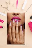 Panoramik Dikey Kanvas Tablo Tekli Kuaför Güzellik Salonu Makyaj Nail Art Manikür 1436