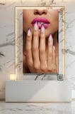 Panoramik Dikey Kanvas Tablo Tekli Kuaför Güzellik Salonu Makyaj Nail Art Manikür 1436