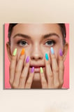 Dekoratif Kare Kanvas Tablo Tekli Kuaför Güzellik Salonu Makyaj Nail Art Manikür 1439