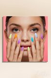Dekoratif Kare Kanvas Tablo Tekli Kuaför Güzellik Salonu Makyaj Nail Art Manikür 1439
