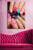 Dekoratif Dikey Kanvas Tablo Tekli Kuaför Güzellik Salonu Makyaj Nail Art Manikür 1440