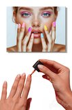 Dekoratif Yatay Kanvas Tablo Tekli Kuaför Güzellik Salonu Makyaj Nail Art 1510