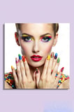 Dekoratif Kare Kanvas Tablo Tekli Kuaför Güzellik Salonu Makyaj Nail Art 1511
