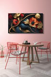 Panoramik Yatay Kanvas Tablo Tekli Salon Mutfak Yatak Odası Ofis Vintage Çiçek 1526
