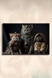 Yatay Tekli Kanvas Tablo Modern Salon Mutfak Yatak Odası Ofis Lord Of Cats 1619
