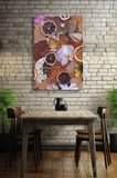 Dikey Kanvas Tablo Tekli Lokanta Kafe Restoran Mutfak Kurutulmuş Greyfurt Portakal Dilimleri 1807