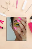 Dekoratif Dikey Kanvas Tablo Tekli Kuaför Güzellik Salonu Makyaj Nail Art Manikür Kadın Portre 1811