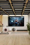 Dekoratif Yatay Kanvas Tablo Tekli Spor Salonu Fitness Eğitimi Halter Egzersizi Yapan Kadın 1830