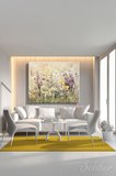 Kanvas Tablo Yatay Tekli Ev Kafe Ofis Kim Allen Spring Blooms Pastel Tonlarda Soyut Çiçekler 1980