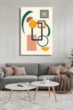 Dekoratif Dikey Kanvas Tablo Tekli Salon Mutfak Yatak Odası Ofis Minimalist Geometrik Tasarım 2172