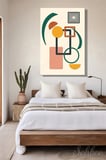 Dekoratif Dikey Kanvas Tablo Tekli Salon Mutfak Yatak Odası Ofis Minimalist Geometrik Tasarım 2172