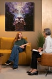 Dekoratif Kare Kanvas Tablo Tekli  Psikoterapi Psikiyatri Merkezi Behzat Feyzullah Düşsel Benlik 2201