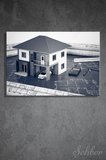 Yatay Tekli Kanvas Tablo Modern  Emlak Ofisi İnşaat Gyo Mimarlık Dubleks Ev 3D Render 2228