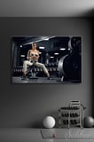 Kanvas Tablo Yatay Tekli Spor Salonu Fitness Eğitimi Egzersiz Yapan Kadın Fitness Motivasyonu 2236