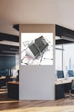 Dekoratif Kare Kanvas Tablo Tekli  Emlak Ofisi İnşaat Gyo Mimarlık Teknik Çizimler Ev Maketi 2241