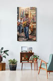 Panoramik Dikey Kanvas Tablo Tekli Ev Kafe Ofis New Orleans Tarzı Blues Müzik Grubu 2273