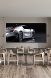 Kanvas Tablo Panoramik Yatay Tekli Ev Kafe Ofis Mercedes-AMG Gümüş Rengi Spor 2341