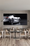 Kanvas Tablo Panoramik Yatay Tekli Ev Kafe Ofis Mercedes-AMG Gümüş Rengi Spor 2341