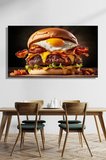 Yatay Kanvas Tablo Tekli Lokanta Fast Food Kafe Restoran Mutfak Gourmet Breakfast Burger 2393