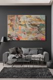 Yatay Kanvas Tablo Tekli Ev Kafe Ofis Altın Kırmızı Mavi Yeşil Düzensiz Dinamik Soyut Tuval 2578