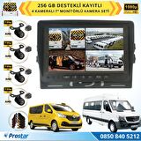 Kayıtlı AHD Okul Servisler için 4 Kameralı 7 inç Monitörlü 720P Araç Kamera Seti
