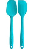 Silikon Kaşık Spatula Seti 6lı Yanmaz Yapışmaz Çizmez Fusya-yeşil-turkuaz 27cm