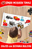 Şimşek McQueen Temalı Boyama Rulosu 30x125 CM