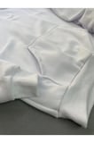 Skull Baskılı Beyaz Erkek Kapüşonlu 3 iplik Şardonlu Ribanalı Sweatshirt Hoodie