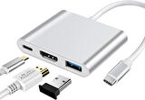 Desingshop Type C To USB-C 4 K Hd HDMI USB 3.0 Port Adaptörü Şarj USB-C