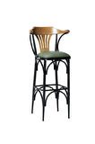 169/75 Bar Taburesi – Yeşil Deri Oturum, Metal Ayaklı, 75 Cm Yükseklik Bar Sandalyesi