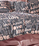 Home Concept Pamuklu Çift Kişilik Nevresim Takımı Love