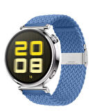 Sneezy Huawei Watch GT 5 41mm İle Uyumlu Metal Klips Solo Fiberlink Kumaş Örgü Kordon