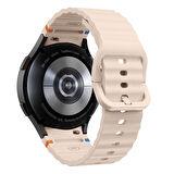 Samsung Galaxy Watch 6 40-43-44-47mm İle Uyumlu Metal Tokalı Dalgalı Spor Silikon Kordon