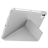 iPad Pro 11 inç M5 2025 Uyumlu Kılıf Üçgen Katlanabilir Kalem Şarj Bölmeli Kılıf A2836 A2837 A3006