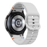 Samsung Galaxy Watch 7 40mm-44mm İle Uyumlu Metal Tokalı Dalgalı Spor Silikon Kordon