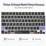 MacBook Air 15.3 İnç M2 M3 M4 M5 A2941 A3114 A3241 A3448 Uyumlu Türkçe Q Kısayollu Klavye Koruyucu